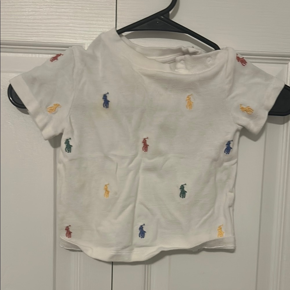 Ralph Lauren White and Red Short Sleeve Tees